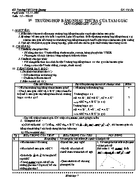 Giáo án Hình học 7 - Tuần 13 - Trường THCS Mỹ Quang